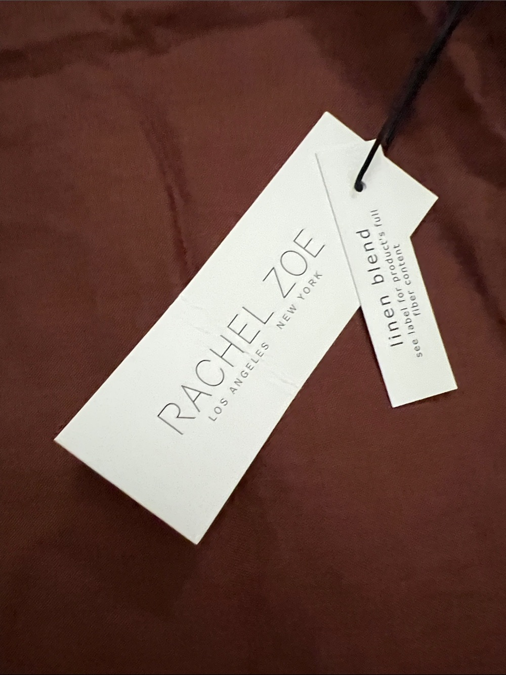 Rachel Zoe Linen Blend Midi Skirt XL Rust Brown Elastic Waist Lined - Picture 3 of 12